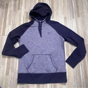 Nike Women's Deep Purple Therma-Fit Hoodie with Front Pouch Size Large thumbnail 1