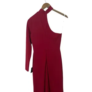 Lulus Keep It Interesting Red Cutout One-Shoulder Maxi Dress size Small NWT thumbnail 7