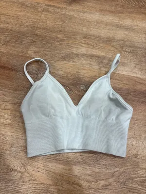 Light Grey Alo Yoga Ribbed Sports Bra thumbnail 4