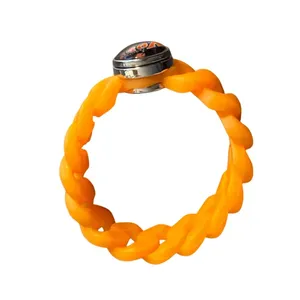 Tennessee Vols Orange Silicone Link Bracelet Logo Charm Glows Under Black Light thumbnail 4