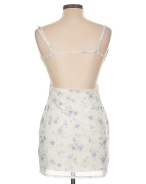 Garage White/Blue Floral Mini Dress thumbnail 2