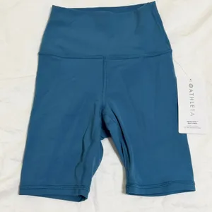 Athleta Transcend 7" Biker Short Womens XXS Blue High Rise‎ Yoga Athletic Blue thumbnail 1
