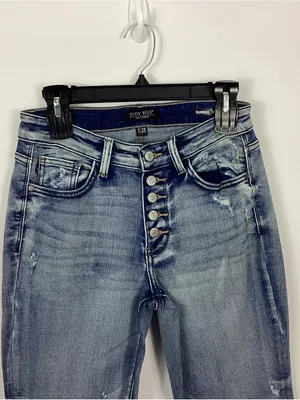 Judy Blue Boyfriend Fit Buttonfly Distressed Jeans Size 1/25 thumbnail 2