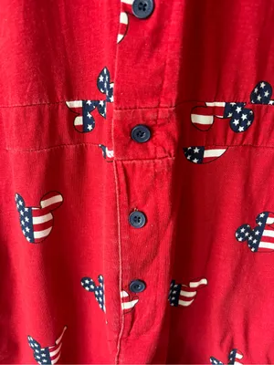 Disney Red White Blue American Flag Mickey Mouse Print Short Sleeve Romper thumbnail 5