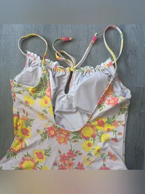 Aerie One Piece Cheeky Swimsuit Low Back Women’s Medium White Floral Beach thumbnail 7