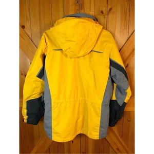 Columbia Fire Ridge Yellow Removable Hood Midweight Vintage Ski Jacket medium (4 thumbnail 11