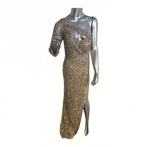 Sherri Hill Floor Length Gown Nude Rhinestones Sequins Size 10 54396 thumbnail 5