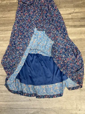 Wishlist Apparel Blue Floral Boho Maxi Dress Size L thumbnail 6