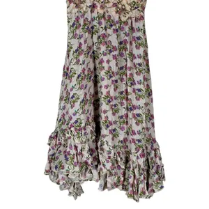 Free People Adella Floral Lace Ruffle Mini Dress Pink Purple Boho Cottagecore XS thumbnail 4