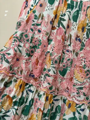 Penelope Rose Fairycore Eyelet Floral Blouse L Cottagecore Boho Peasant thumbnail 5