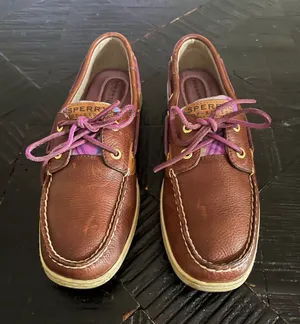 Sperry Women’s Top Sider Songfish Brown Leather Boat Shoes Size 9.5 thumbnail 1