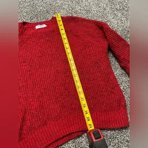Old Navy red cozy shaker-stitch pullover long sleeve sweater S thumbnail 7
