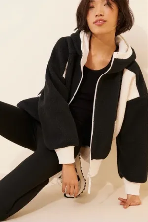 Free People Hit the Slopes Movement Fleece Hoodie Size medium thumbnail 1