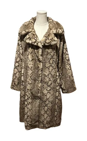 Badgley Mischka Faux Fur Coat with Snake Print Size Medium thumbnail 1