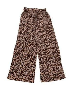 Ecowish Leopard Print Lightweight Wide Leg Pants SZ M Pull on Waist Casual Trousers thumbnail 1