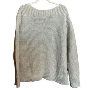Tommy Bahama Sweater Womens Extra Large XL Beige Metallic Wool Blend Pullover thumbnail 6