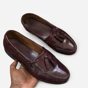 Towncraft Burgundy Maroon Oxblood Red Leather Dress Penny Loafers Shoes thumbnail 1