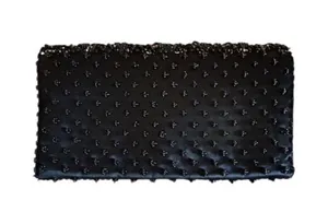 Vintage 1970s La Regale Black Beaded Clutch – Handmade in Hong Kong thumbnail 6