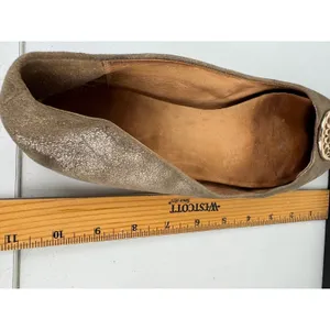 COACH Metallic Bronze‎ Leather Ballet Flats With Circle Logo Accent Women Size 8 thumbnail 7