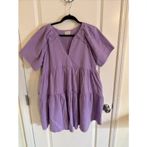 Shop The Mint It Could Be You Lavender Mini Dress With Pockets Size XL thumbnail 4