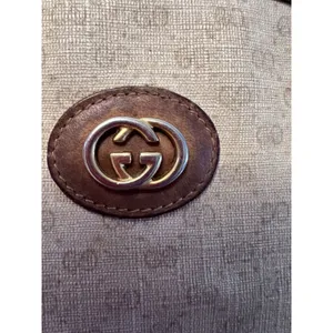 GUCCI Vintage Monogram GG Bag Made In ITALY Beige‎ Logo Crossbody AUTHENTIC thumbnail 9
