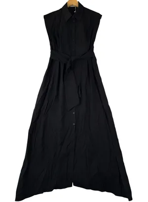 Mango MNG Black Sleeveless Maxi Dress 423TIBI Sustainable Viscose NWT Womens 6 M thumbnail 1