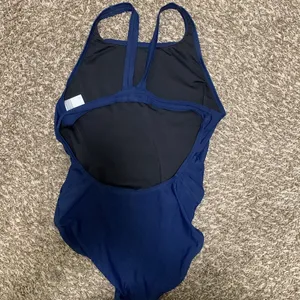 NIKE swimsuit woman size 14 open back navy color thumbnail 3