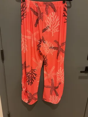 094 Flowy Tropical Red Pants thumbnail 3