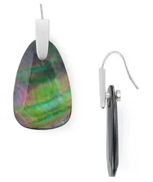 Kendra Scott Womens‎ Marty Mother-of-Pearl Drop Earrings Silver Black OS NWT thumbnail 1