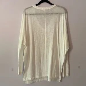 We The Free White V-neck Oversized Tee Cotton Long Sleeve Loungewear Medium thumbnail 5