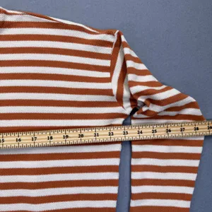 Passenger Striped Long Sleeve Knit Top Rust Orange‎ White Size M RHA-08-2024 thumbnail 3
