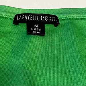 Lafayette 148 New York Womens Size Medium Green Ombre Short Sleeve Shirt‎ *FLAW* thumbnail 2