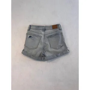 Aero Super High Rise Midi Distressed Denim Shorts Light Wash Button Fly‎ Size 4 thumbnail 2