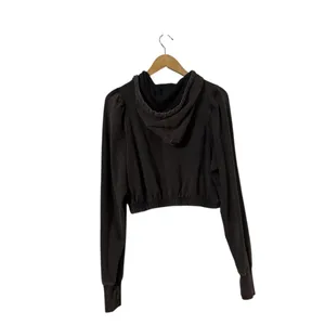 FREE PEOPLE FP Movement Hot Shot Brown Crop Hoodie Sweatshirt thumbnail 3