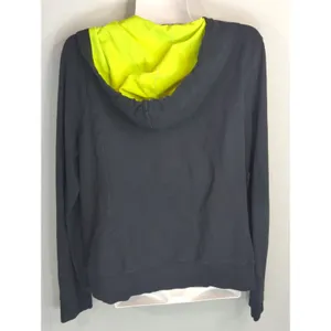 L-RL Lauren Active Black Lime‎ Green Hooded Full Zip Jacket Womens L Atheisure thumbnail 3
