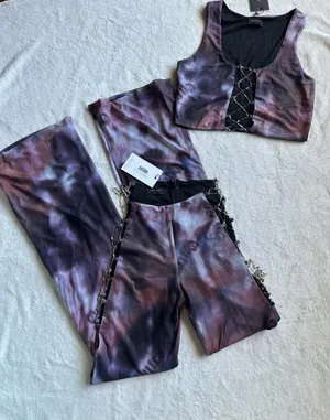 Outcast Clothing 2 Piece Set Zafira Crop Top Abstract Autumn Size L Zafira Pants Abstract Autumn Size M thumbnail 4