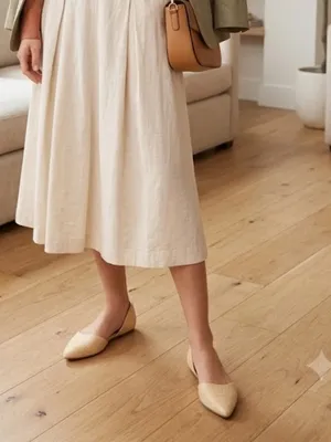 a new day Beige woven Pointed-Toe Ballet Flats. thumbnail 2