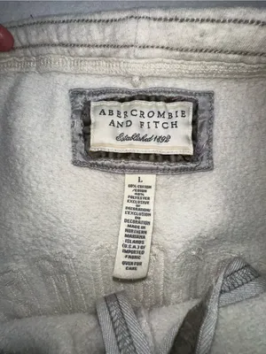 VTG Y2K Abercrombie & Fitch Sweatpants Gray Spellout Back Logo Joggers Large thumbnail 9