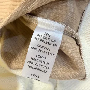 Oddi Neutral Colorblock Terry Knit Sweatshirt Corduroy Ribbed Panels Small thumbnail 6