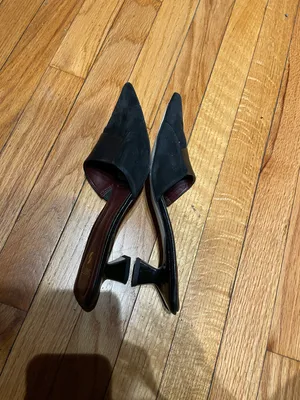 Franco Sarto Dune Leather Kitten Slip On Mules Sandals Pumps Heels coastal Pointed Toe Low Heel thumbnail 7