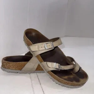 Birkenstock Gray Leather Outdoor Gorpcore Cork Footbed Sandals Women's Size 40 thumbnail 11