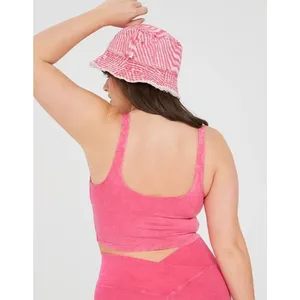 OFFLINE By Aerie Real Me Low Key Longline Sports Bra Sz XL Fuchsia Pink Padded thumbnail 2
