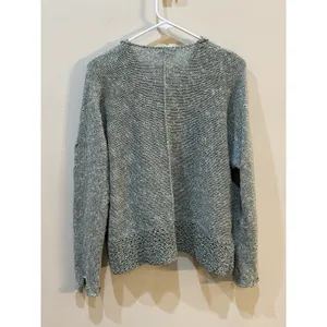 Pour Toi Green Cardigan Sweater Size XL‎ Open Collar Lagenlook Artsy Unique thumbnail 2