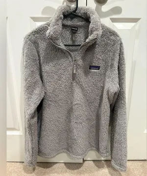 Grey Patagonia Fuzzy Zip Up Los Gatos Quarter Zip Size L thumbnail 2