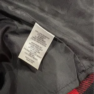 Chaps Red Black Plaid Fringe Jacket Sherpa Collar XL thumbnail 6