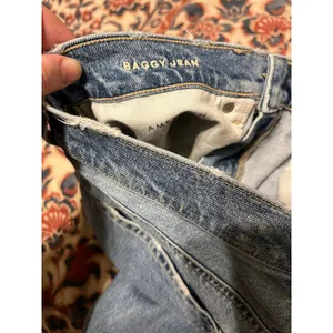 American Eagle Baggy Jean in Light Wash Size 12 90s Grunge Rigid Denim Gorpcore thumbnail 2