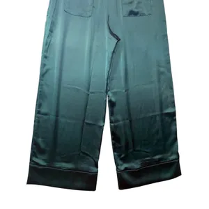 Wildfang Empower Satin‎ Loose Leg Drawstring Pant Emerald Green Medium BTPT0056 thumbnail 5