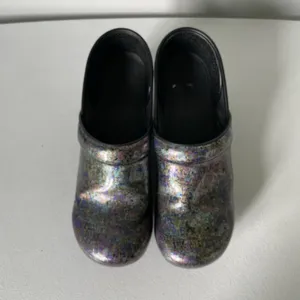 Dansko Slip-On Clogs Shiny Purple Blue Pattern Medical Nurse Women's Size 40 thumbnail 6