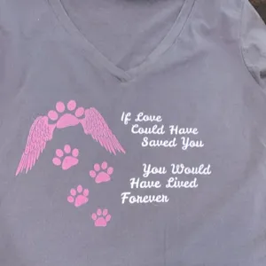 Grey & pink T-shirt size XLarge pet graphic thumbnail 6