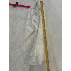 Muse White Lace Ruffle‎ Bell Sleeve Shift Dress Womens Size 8 Bridal Graduation thumbnail 7